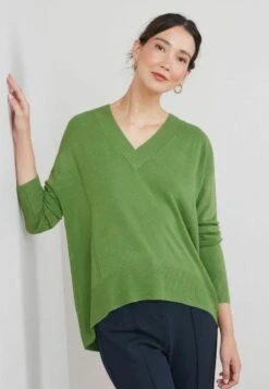 Next COSY V-NECK LONG SLEEVE STANDARD - Strickpullover - Green -Next 4afa75b013e04298b1aa14422b83da47 1