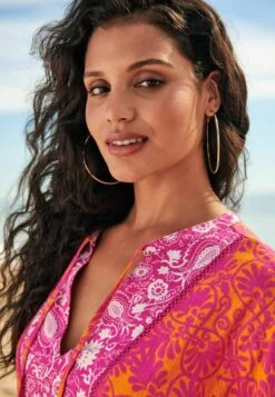 Next KAFTAN WITH STANDARD - Freizeitkleid - Pink Orange Splice Print -Next 4ebf70c320754deea7b7133568b74c54