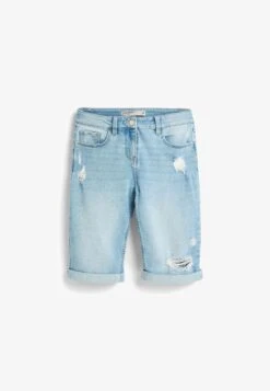 Next KNEE - Jeans Shorts - Bleach Blue Ripped