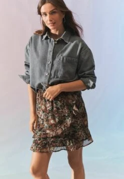 Next RUFFLE STANDARD - A-Linien-Rock - Brown Floral