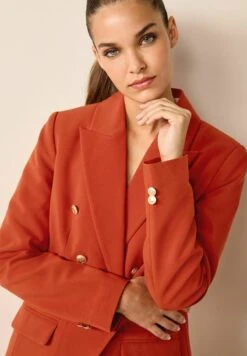 Next BUTTON DETAIL DOUBLE BREASTED STANDARD - Kurzmantel - Rust Brown -Next 574210f8bb3349b19b10305bba1a2767