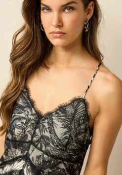 Next SLEVELESS CAMI - Jumpsuit - Black/white Tropical Print -Next 58bd69b440124e1b9f48829d31fc3737