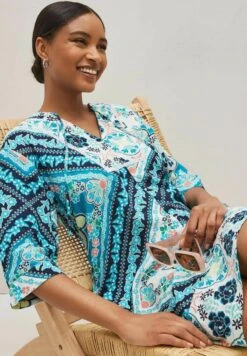 Next KAFTAN WITH - Freizeitkleid - Blue Scarf Print -Next 59052ca304934cb8a90cac24ec9d41db