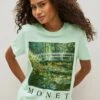 Next CREW NECK SHORT SLEEVE - T-Shirt Print - Apoh Monet Mint Green Water