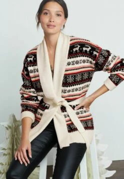 Next CHRISTMAS SNOWFLAKE FAIRISLE - Strickjacke - White -Next 5e123105df9f42089128d32fa772a4a5