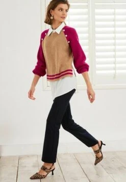 Next GEM BUTTON STANDARD - Strickpullover - Pink -Next 61a53f824efe4581931f600cdb24cb8c