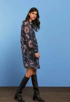 Next SHEER LONG SLEEVE MINI STANDARD - Blusenkleid - Navy Blue Print -Next 659854ded9b042e396e82bce7a5c7981 1