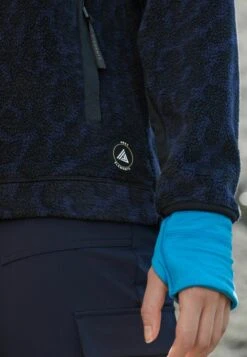 Next OUTDOOR POPPER NECK - Fleecepullover - Slate Navy Blue Animal -Next 68ffd83c47f84edf933df5a75581e1db