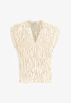 Next SHORT SLEEVES V-NECK STANDARD - Bluse - Champagne Gold -Next 697da53ba8c84239a4d6265177b12381