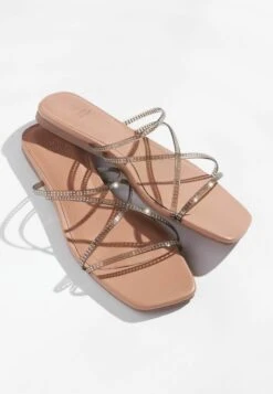 Next WITH JEWEL DETAILING STANDARD - Pantolette Flach - Nude -Next 6a60803bcef64ee5ace04a4e8ee8d978