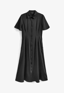 Next FLUTED SLEEVE EMPIRE MIDI STANDARD - Blusenkleid - Black -Next 6aa76b15daba42afb25227c0394ac87d