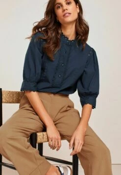 Next SLEEVE BUTTON DETAIL STANDARD - Bluse - Navy Blue -Next 6e3e8bc24c824e04b06185301c8b3457