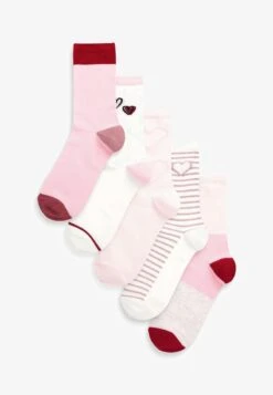 Next 5 PACK - Socken - Pink White Heart