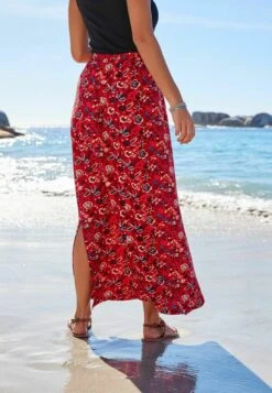 Next PLEAT FRONT DETAIL - Faltenrock - Red Floral -Next 70f8317ef8f14da6a1add0cdbde59c9f