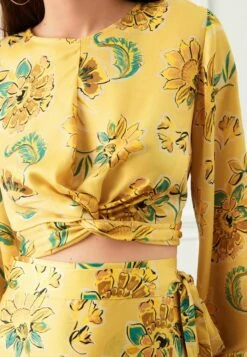 Next KNOT FRONT LONG SLEEVE STANDARD - Bluse - Yellow Floral -Next 74eb62b4754f468db0f657e1d035d532