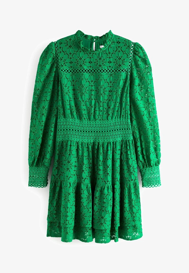 Next LONG SLEEVE LACE MINI STANDARD - Cocktailkleid/festliches Kleid - Green 5 Next LONG SLEEVE LACE MINI STANDARD - Cocktailkleid/festliches Kleid - Green – Bild 5