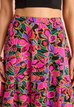 Next PANELLED MIDI TEXTURED STANDARD - Maxirock - Pink Floral -Next 7577833d3cb94852a016d4bf8425985f