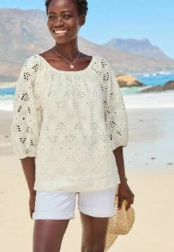 Next OFF THE SHOULDER BRODERIE STANDARD - Bluse - White -Next 75cdf309408b4ff5a8b889f89188554f 1