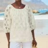 Next OFF THE SHOULDER BRODERIE STANDARD - Bluse - White