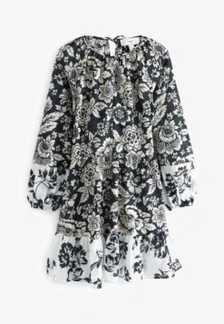 Next STANDARD - Freizeitkleid - Black White Floral -Next 78c810cacf2544e990d4b6f5906b140f
