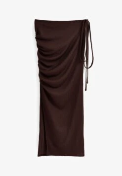 Next RUCHED SIDE SPLIT STANDARD - Maxirock - Chocolate Brown -Next 797d72e8dc3248679193614fcca7696d