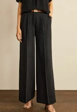 Next BLEND WIDE LEG - Stoffhose - Black -Next 7bf0465b58b64e898fb677e019b619b6