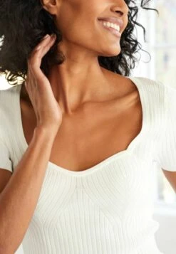 Next CORSET DETAIL SWEETHEART NECK STANDARD - T-Shirt Basic - White -Next 7c7b05cf18704378848f86574bf4b6f1