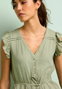Next RUFFLE SLEEVE STANDARD - Jumpsuit - Khaki Green -Next 7ef63af2a6654d4ca53a9d4220f968aa