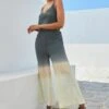 Next OMBRE STRAPPY STANDARD - Jumpsuit - Charcoal Grey Ecru Cream