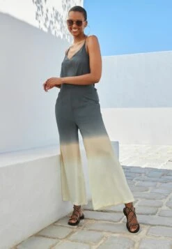 Next OMBRE STRAPPY STANDARD - Jumpsuit - Charcoal Grey Ecru Cream