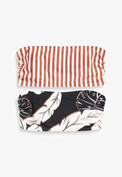 Next 2 PACK STANDARD - Bikini-Top - Tan Stripe Black Leaf -Next 83ea77d7e022469ea5b821ba70ef2337 1