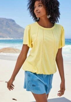 Next SHORT SLEEVE CREW NECK BUBBLEHEM STANDARD - T-Shirt Print - Ochre Yellow