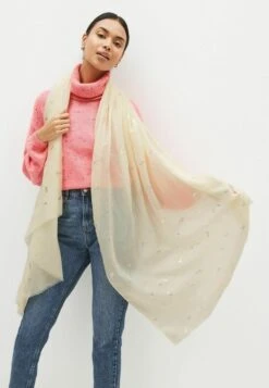 Next FOIL SPRIG PRINT LIGHTWEIGHT STANDARD - Schal - Cream -Next 84b9af6a9ef646f6a71e26c5a637195d