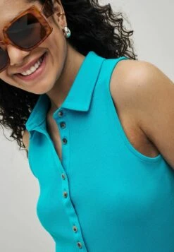 Next SLEEVELESS BUTTON - Poloshirt - Teal Blue -Next 85804b2612ae425491ba3eea13cd94bf