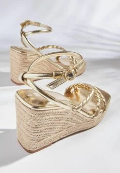 Next FOREVER COMFORT ROPE STANDARD - Keilsandalette - Gold -Next 861fc8ec938447f8b1dd46f7c642c25a