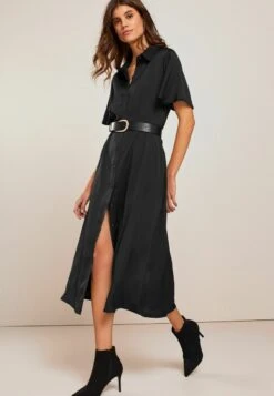 Next FLUTED SLEEVE EMPIRE MIDI STANDARD - Blusenkleid - Black