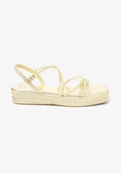 Next FOREVER COMFORT PLAIT DETAIL ASYMMETRIC PATTERN - Plateausandalette - Gold -Next 8777320ce3384ce092eaf8b6ab860f75 1