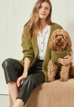 Next CABLE - Strickjacke - Khaki Green -Next 883dbf07dde04a3e82b85b2bc69e60cb