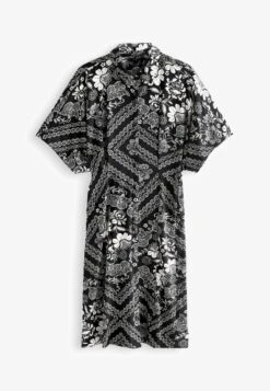 Next SHORT SLEEVE STANDARD - Jerseykleid - Black Floral -Next 8981a358e5684dee841a676eec77bbd8