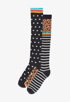 Next 2 PACK - Kniestrümpfe - Navy Blue Pink Dogs -Next 89fca46e84354183ba7decfe3e97072d