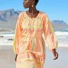 Next KAFTAN MINI SUMMER STANDARD - Freizeitkleid - Neon Orange Yellow
