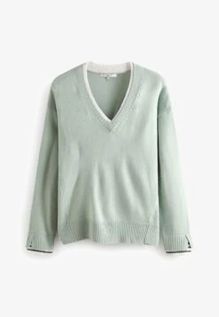 Next COSY DETAIL TIPPED V NECK STANDARD - Strickpullover - Bright Pink -Next 8c3c14560ade4c18b2775e055f7b6625