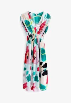 Next PRINT V-NECK MIDI - Freizeitkleid - White Abstract -Next 901a0bfcbd9d42d2aab4c87bf9f3d2dd