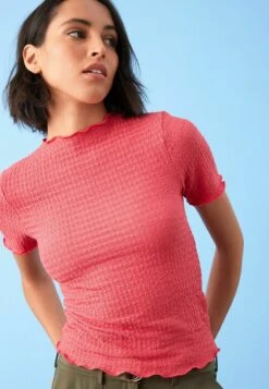 Next SHORT SLEEVE LETTUCE EDGE TEXTURED STANDARD - T-Shirt Print - Pink