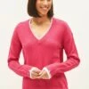 Next COSY DETAIL TIPPED V NECK STANDARD - Strickpullover - Bright Pink