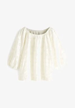 Next OFF THE SHOULDER BRODERIE STANDARD - Bluse - White -Next 95faffa223334b488ac7e49e172048cf