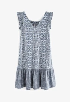 Next WITH STANDARD - Freizeitkleid - Ecru White Stripe -Next 97bfb72dc0b34019bc57ff156f2f56a2