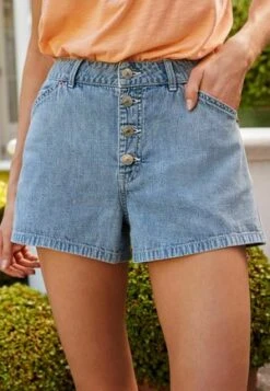 Next BUTTON FRONT STANDARD - Jeans Shorts - Mid Blue -Next 9afdf569f61b40c2bf70e9105b3fb01b