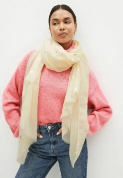 Next FOIL SPRIG PRINT LIGHTWEIGHT STANDARD - Schal - Cream