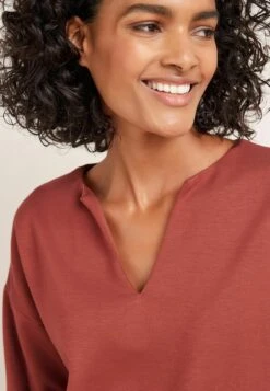 Next LONG SLEEVE SLINKY NOTCH NECK STANDARD - Sweatshirt - Rust Brown -Next 9b581957524f46b9a48d36b86ec59dcf